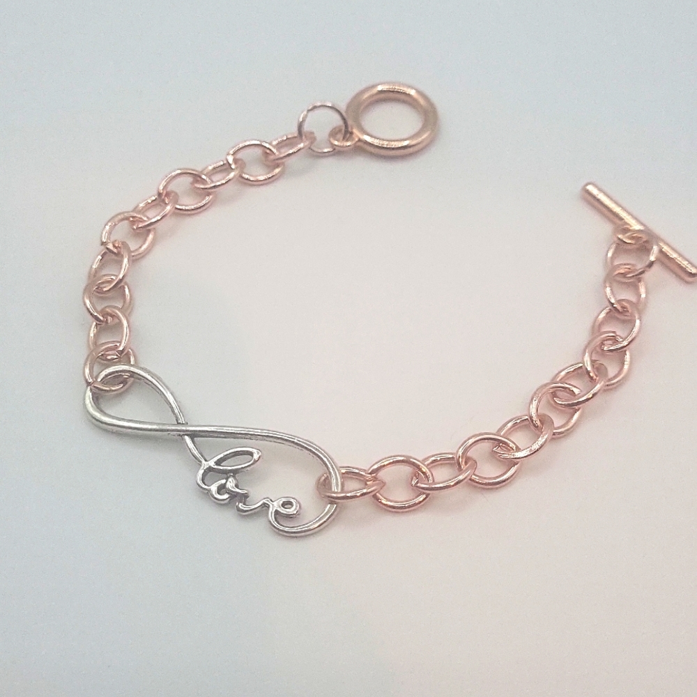 Infinite Rose Gold Color Love Bracelet